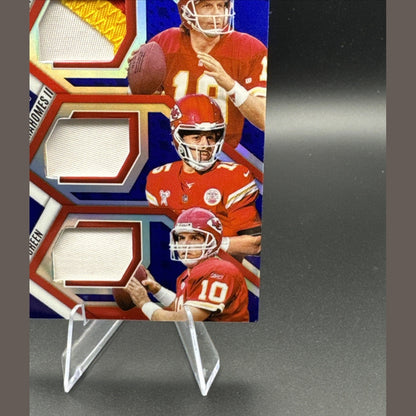 2025 Phoenix Regeneration Blue Prizm Triple Patch Montana, Mahomes & Green /199