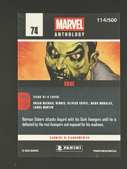 Marvel Panini Anthology 2025 Glitch Holo The Siege Card 74 - /500