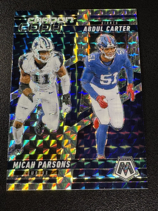 2025 Mosaic Abdul Carter Micah Parsons Carbon Copy Mosaic Prizm CCO-5