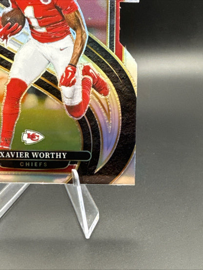 2024 Panini Select 119 Xavier Worthy Silver Prizm Die-Cut (RC) Rookie Chiefs