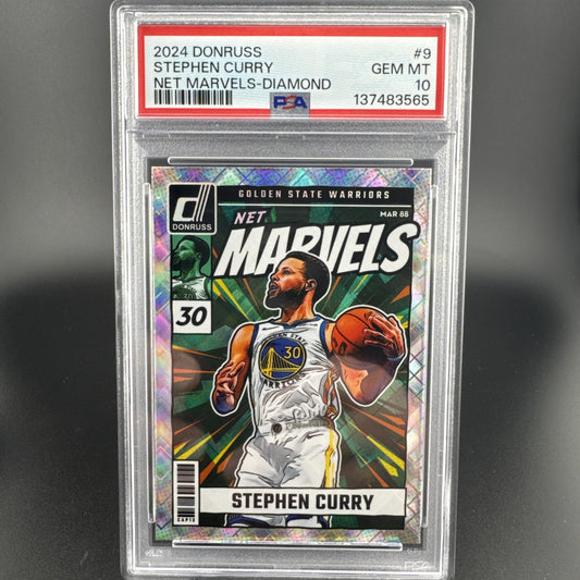 2024 Donruss Stephen Curry Net Marvels Diamond PSA Gem 10