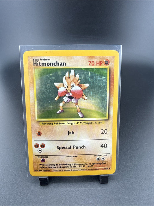 Hitmonchan 007/102 – Base Set – Holo Rare – Light Play (D) - Pokemon