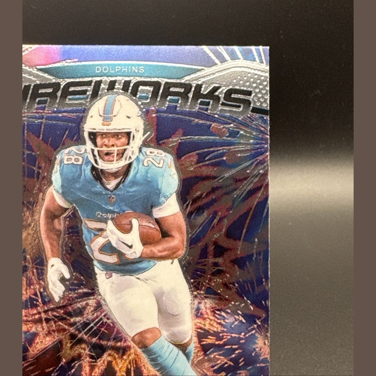 2024 Panini Prizm Devon Achane 12 Fireworks Green Insert Miami Dolphins Football
