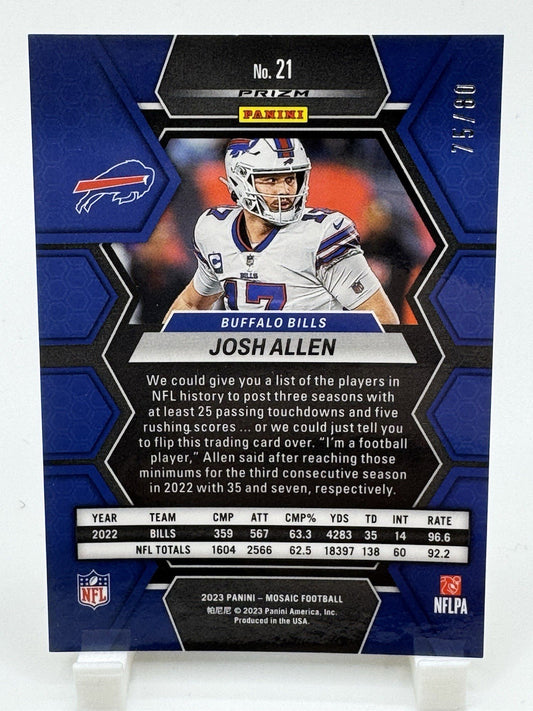 Josh Allen 2024 Panini Mosaic Choice Red Yellow Prizm 09/80 Buffalo Bills #22