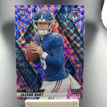 2025 Panini Mosaic - Jaxson Dart #362 Reactive Purple Mosaic Prizm (RC) - Giants