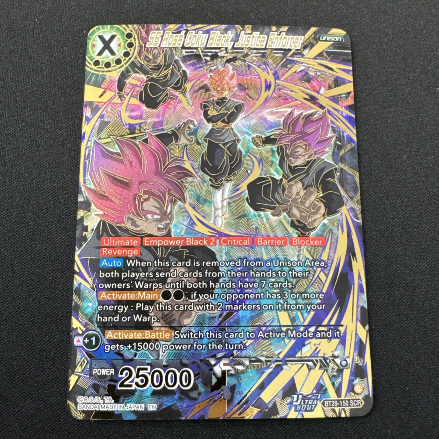 SS Rose Goku Black, Justice Enforcer BT29-150 SCR Fearsome Rivals MINT