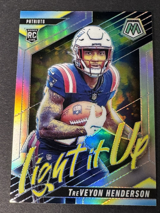 TREVEYON HENDERSON - 2025 MOSAIC #10 - LIGHT IT UP -  SILVER PRIZM (RC) PATRIOTS
