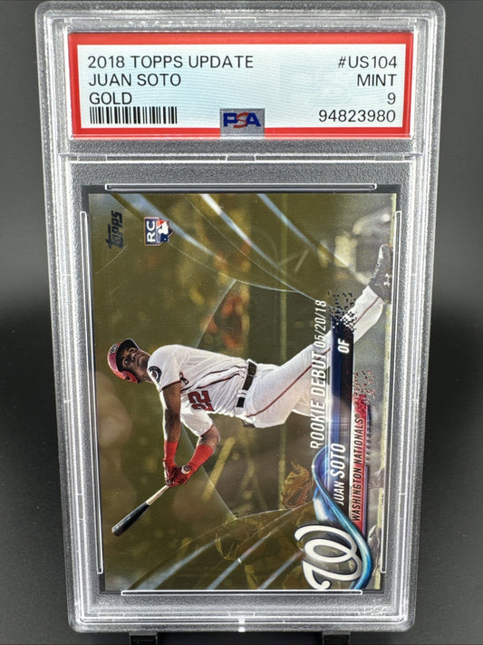 2018 Topps Update #US104 Juan Soto RC Gold /2018 PSA 9