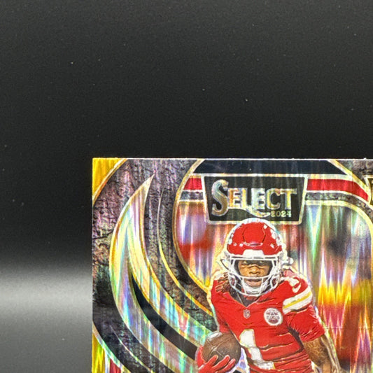 2024 Panini Select Premier Level Xavier Worthy #119 Black, Yellow & Red Shock