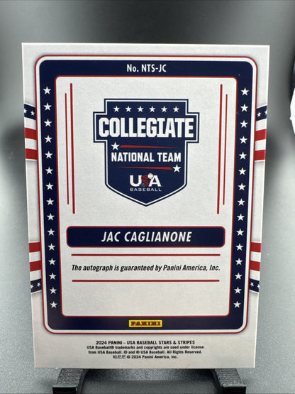 2024 Panini Stars and Stripes - Collegiate National Team Signatur Jac Caglianone