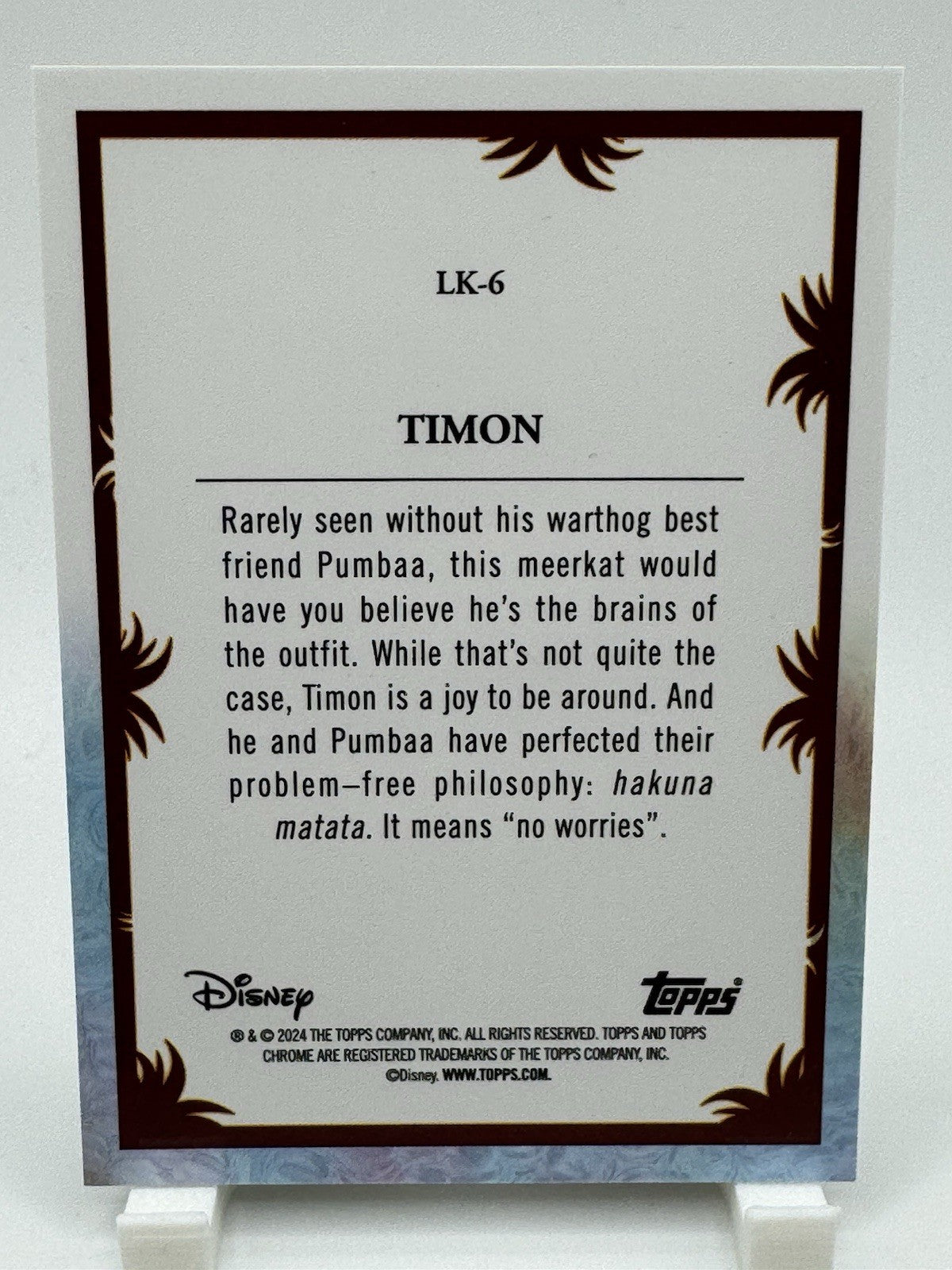 Topps Chrome 2024 Lion King 30th Anniversary Timon #LK-6