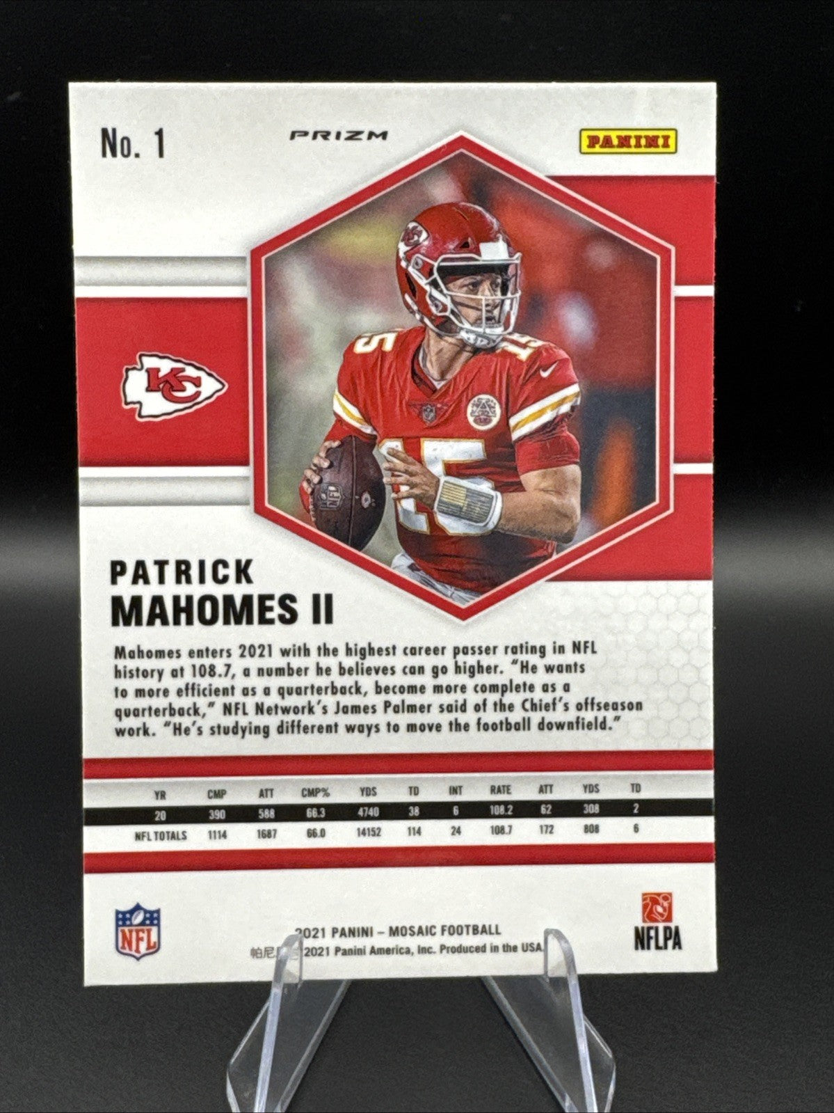 2021 Panini Mosaic Mosaic Reactive Orange #1 Patrick Mahomes Chiefs