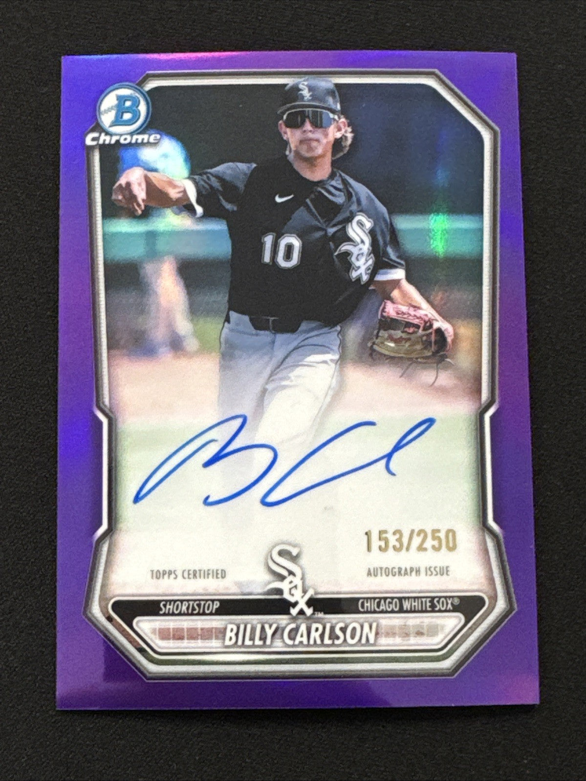 2026 Bowman Billy Carlson Chrome Purple Refractor Auto /250