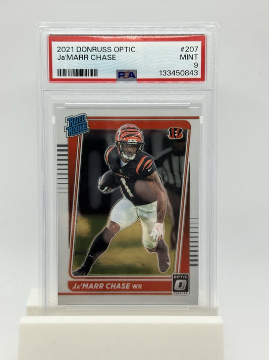 2021 Panini Donruss Optic Ja'Marr Chase #207 PSA 9 Rated Rookie Bengals