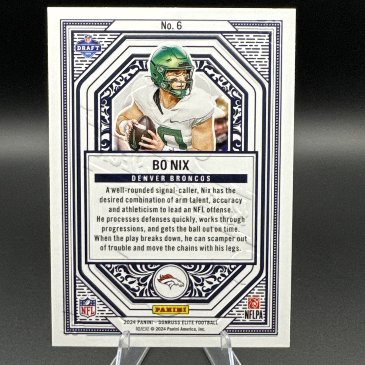 2024 Panini Donruss Elite Rookie on Deck Bo Nix RC #6