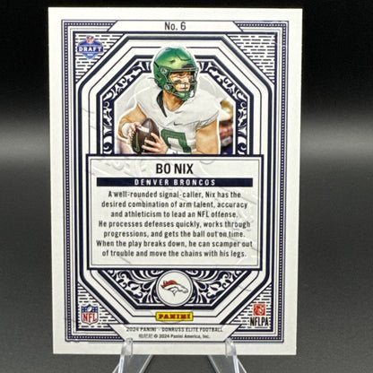 2024 Panini Donruss Elite Rookie on Deck Bo Nix RC #6