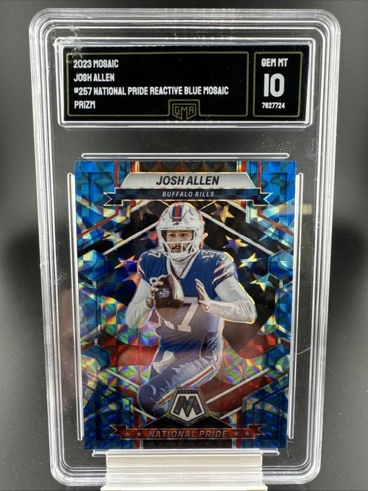 2023 Panini Mosaic - National Pride Josh Allen #257 Reactive Blue Mosaic GMA 10