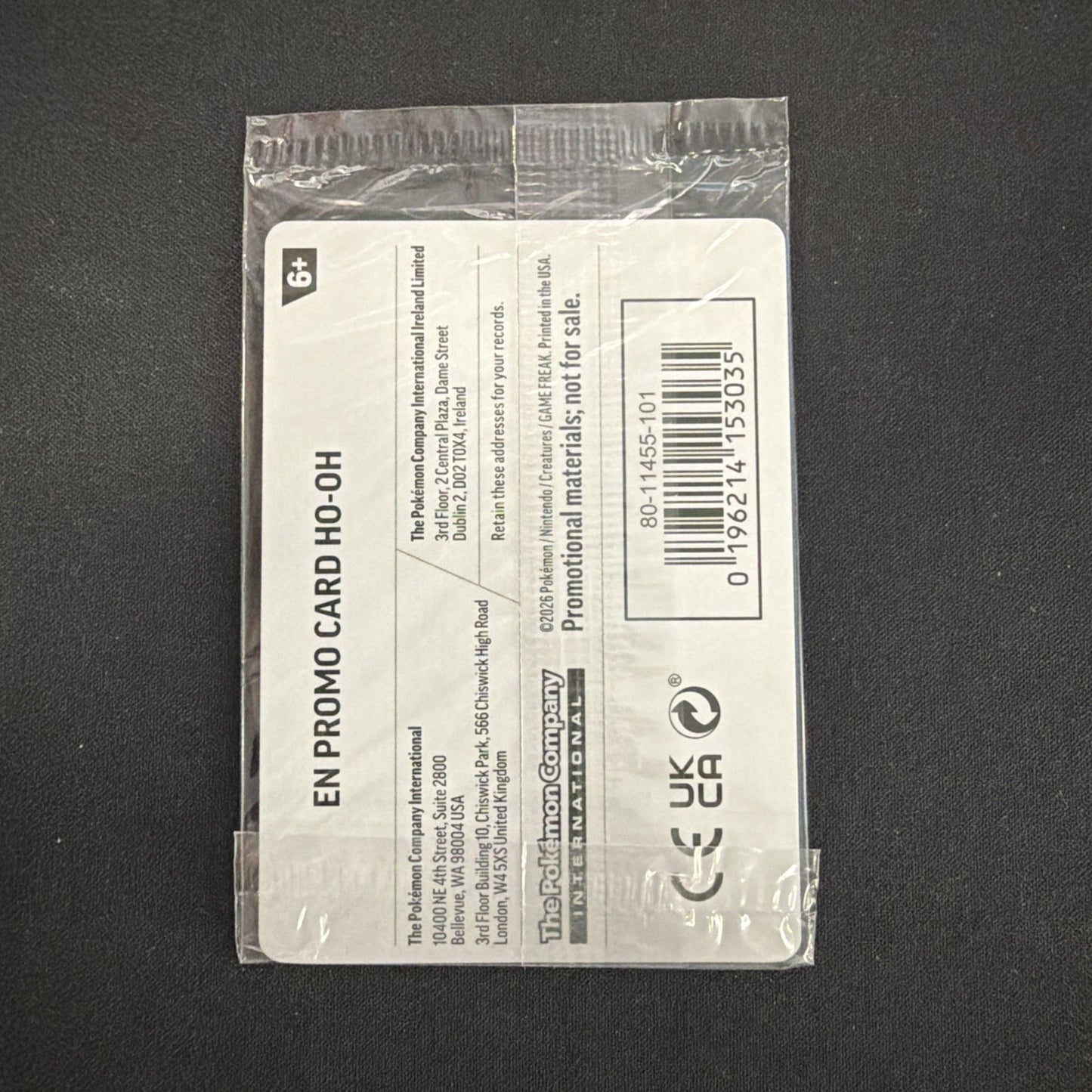 Pokémon TCG Ho-Oh GameStop Chaos Rising Promo Card Sealed