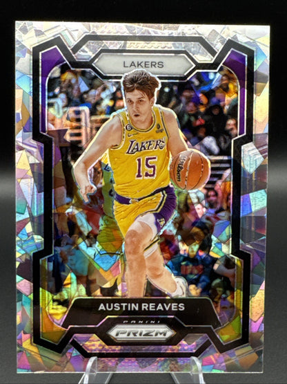 Austin Reaves 2023-24 Panini Prizm Cracked Ice Silver Prizm Lakers #76