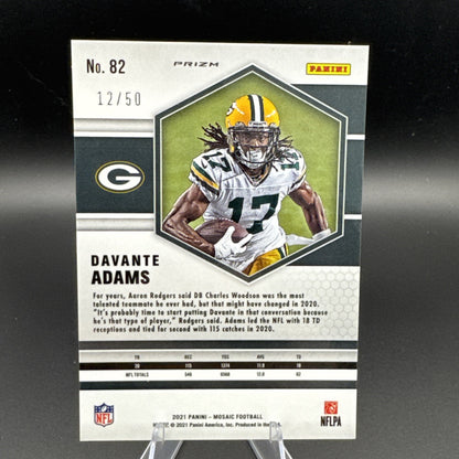 2021 Panini Mosaic Davante Adams #82 No Huddle Purple 12/50