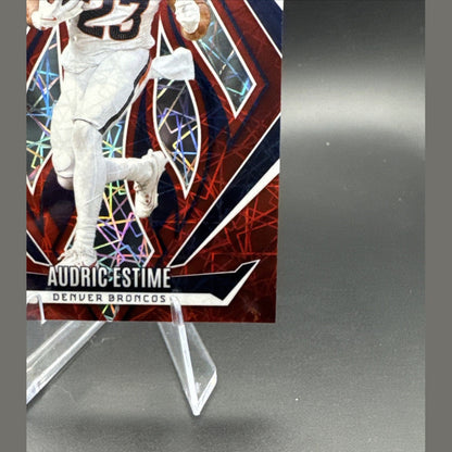 2024 Panini Phoenix Audric Estime Red Lazer #156 Denver Broncos RC /199