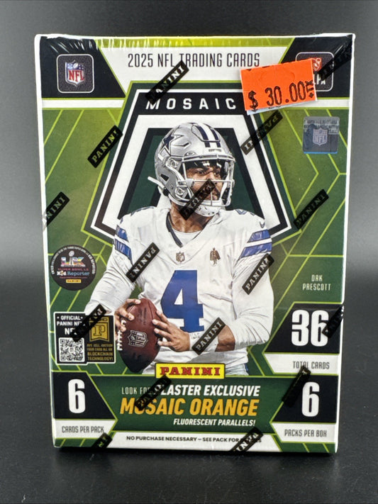 2025 Panini Mosaic Football NFL Trading Cards Factory Sealed - Blaster Box