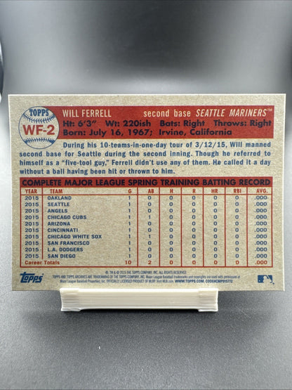 2015 Topps Archives - Will Ferrell Seattle Mariners #WF-2