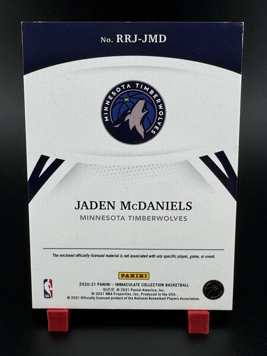 2020-21 Panini Immaculate Rookie Jersey Patch Red JADEN McDANIELS /25!!