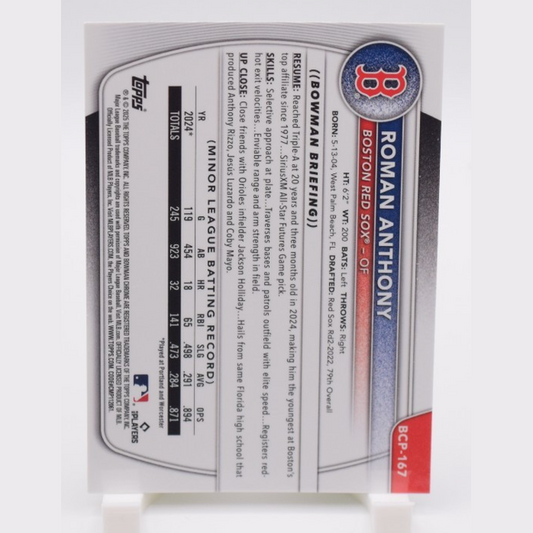 Bowman 2025 Chrome Roman Anthony Green Refractor 61/99 #BCP-167 Red Sox