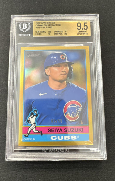 2025 Topps Heritage - Seiya Suzuki #253 Chrome Gold Border /50