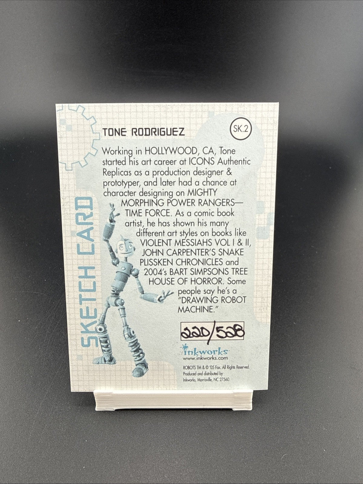 Inkworks Robots The Movie Artist Sketch Card Tone Rodriguez SK2 220/528