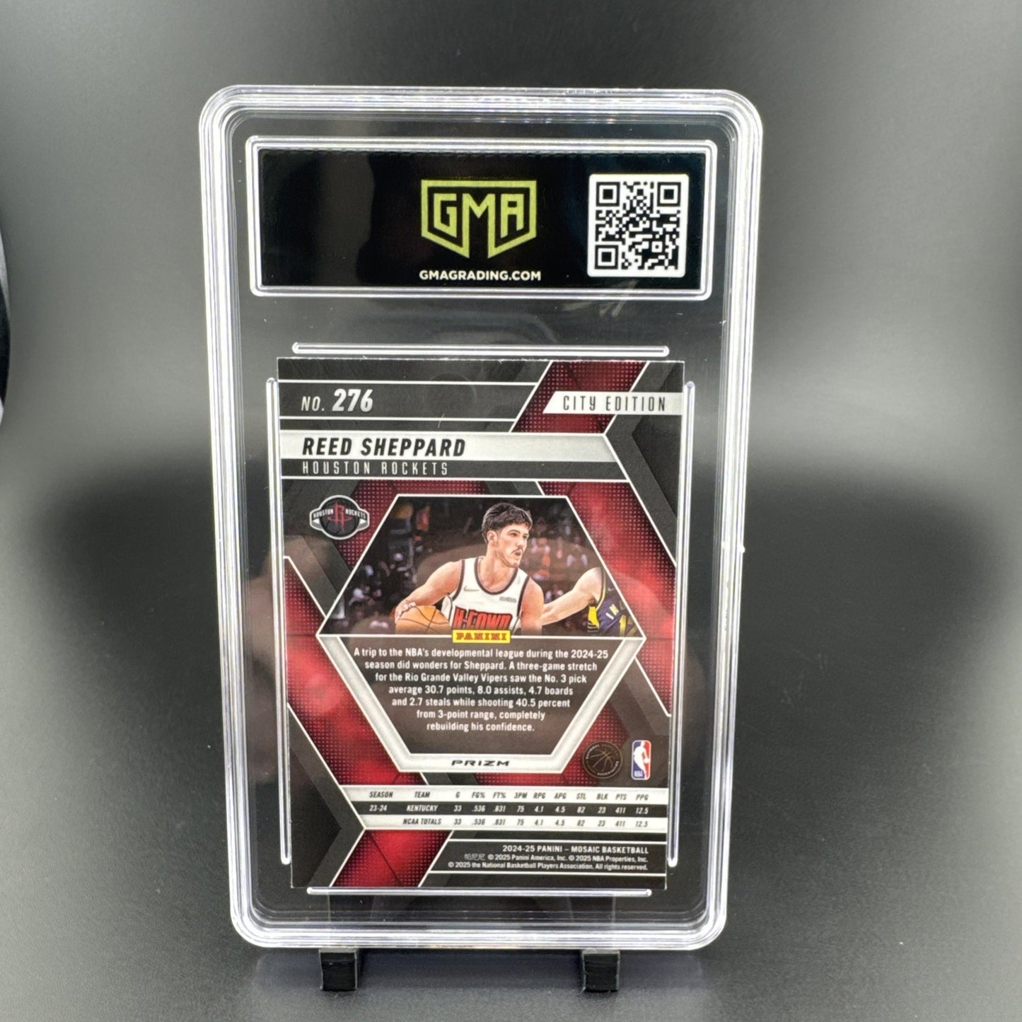 2024-25 Panini Mosaic Reed Sheppard  #276 City Edition Red Prizm RC GMA 10