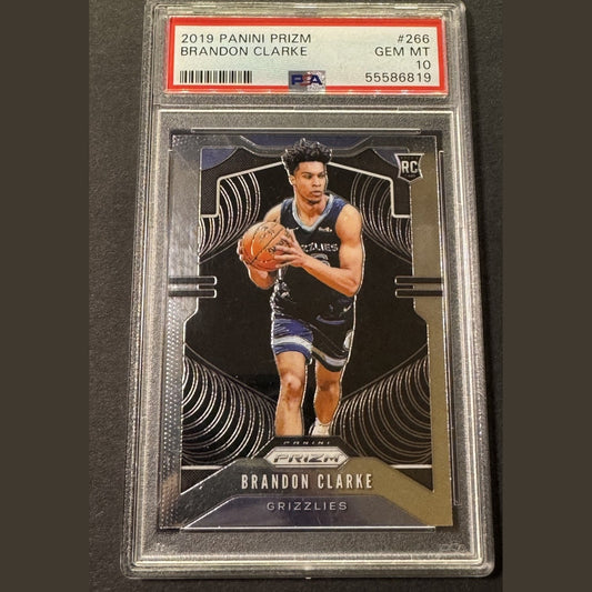 2019-20 Panini Prizm #266 Brandon Clarke Rookie RC Card PSA 10 Grizzlies