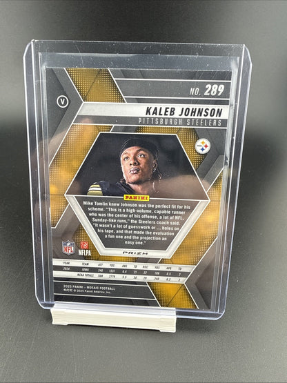 2025 Panini Mosaic Kaleb Johnson RC Rookie MOSAIC Photo Variation GENESIS