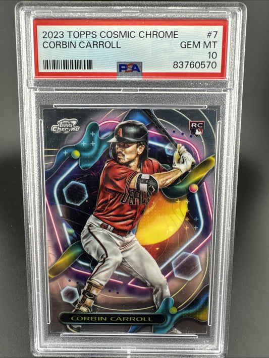 2023 Topps Cosmic Chrome Corbin Carroll #7 PSA 10 Rookie Arizona Diamondbacks