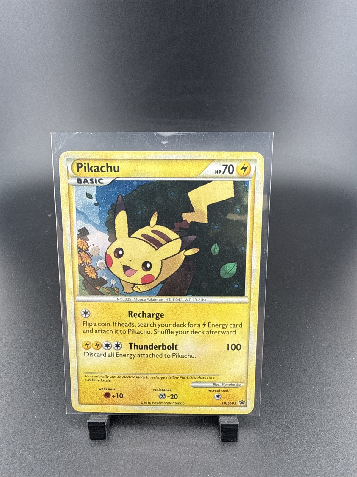 Pokemon TCG 2010 Heart Gold Soul Silver Pikachu HGSS03 Black Star Promo Holo LP