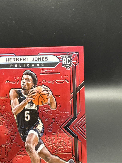 2021-22 Panini Obsidian Basketball Herbert Jones Red Flood Rookie #178 Pelicans