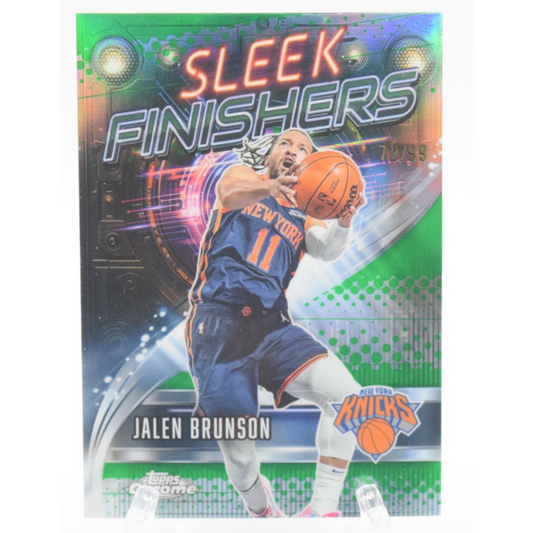 2025-26 Topps Chrome Jalen Brunson Sleek Finishers Green Geometric SF-11 72/99