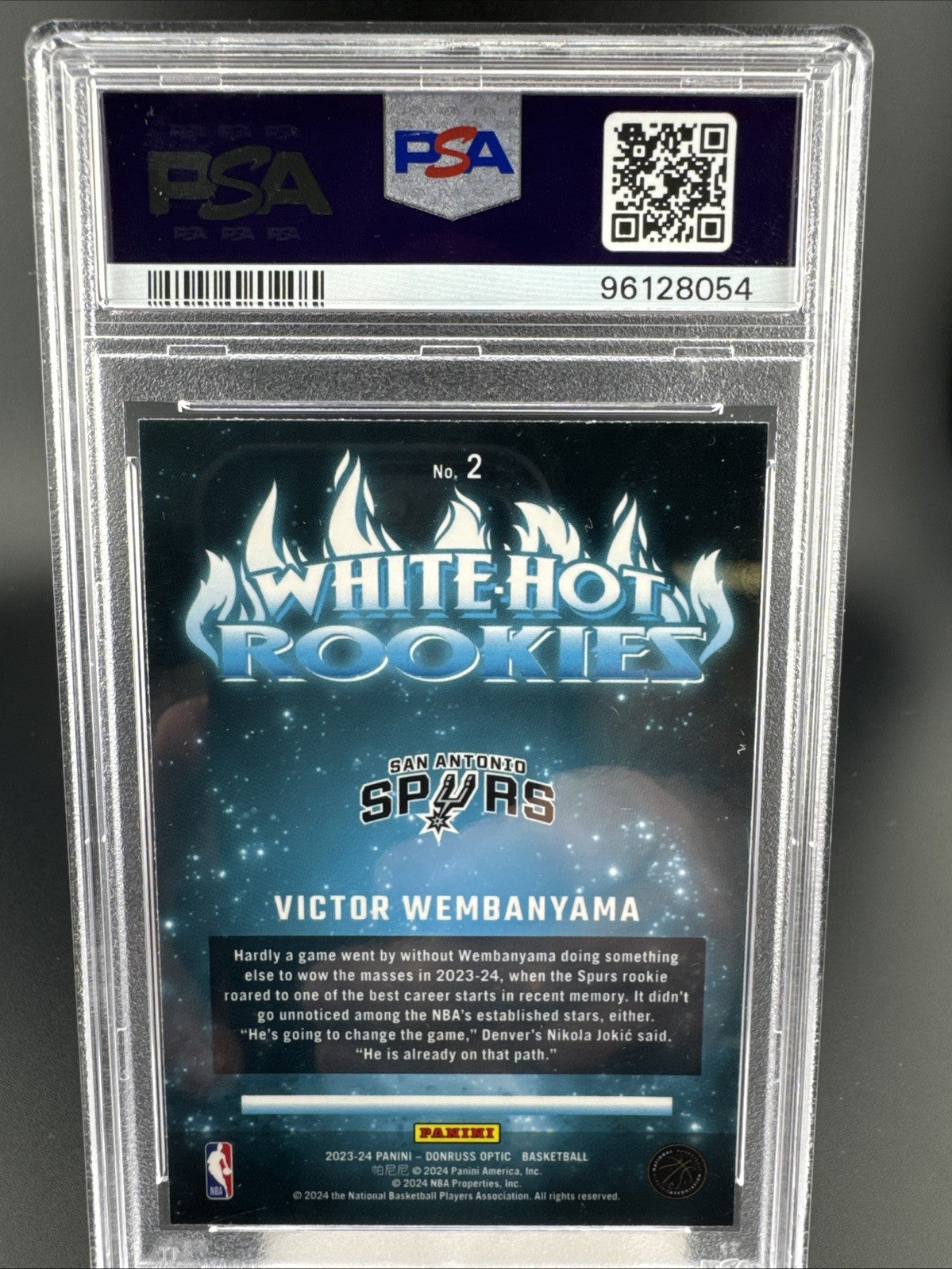 2023-24 Panini Donruss Optic - White Hot Rookies Victor Wembanyama #2 PSA 10