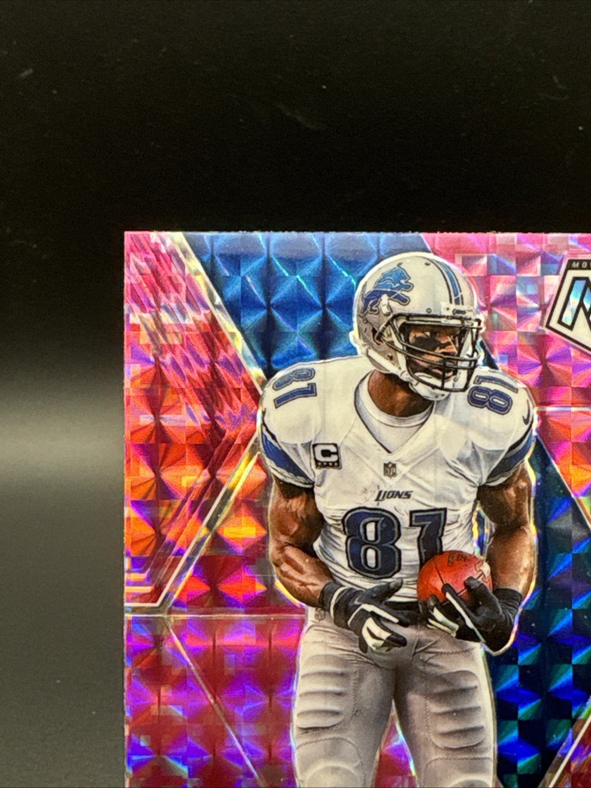 2020 Panini Mosaic #75 Calvin Johnson Prizm Camo Pink Detroit Lions