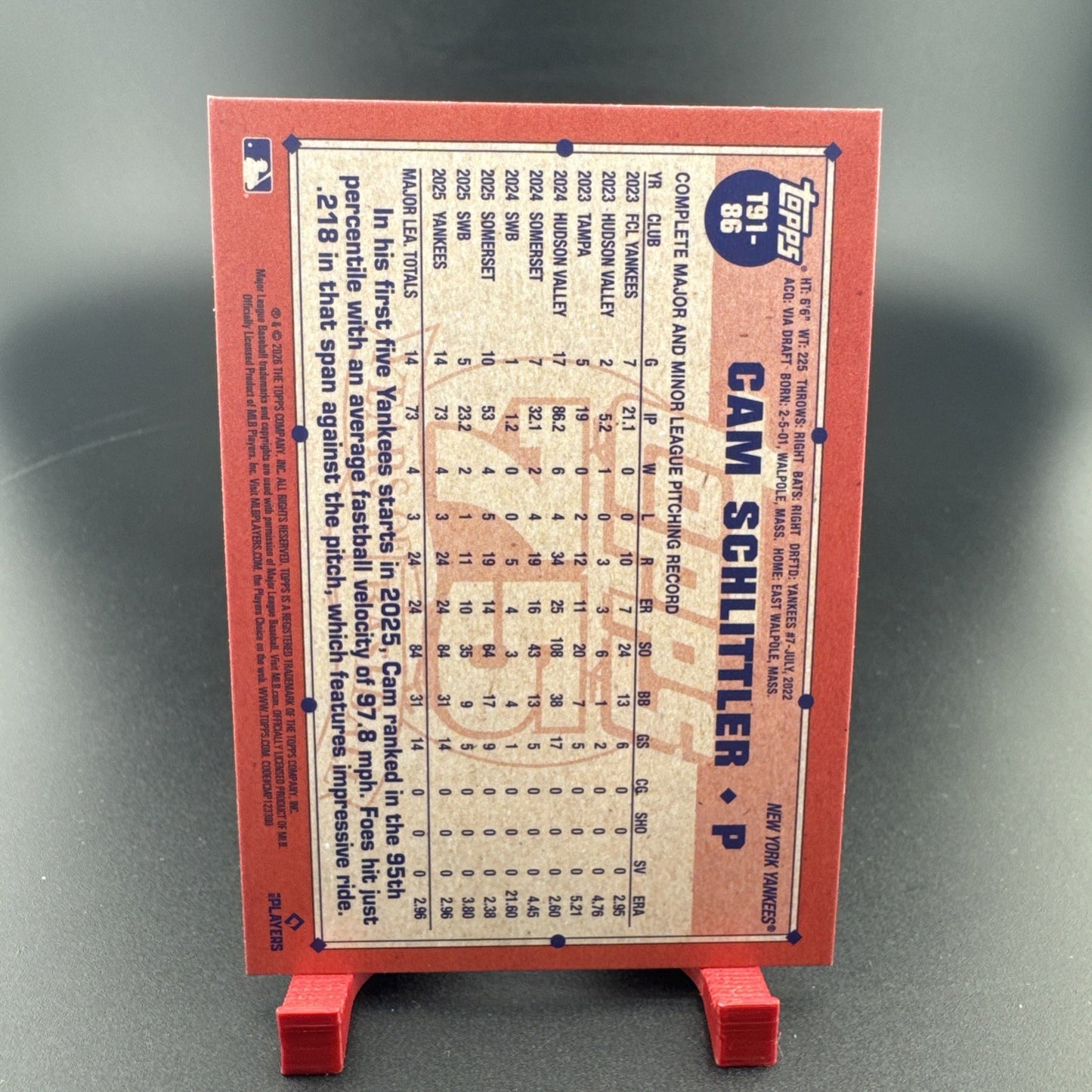 2026 Topps Series 1 - 1991 Topps Baseball Cam Schlittler #T91-86 Crackle