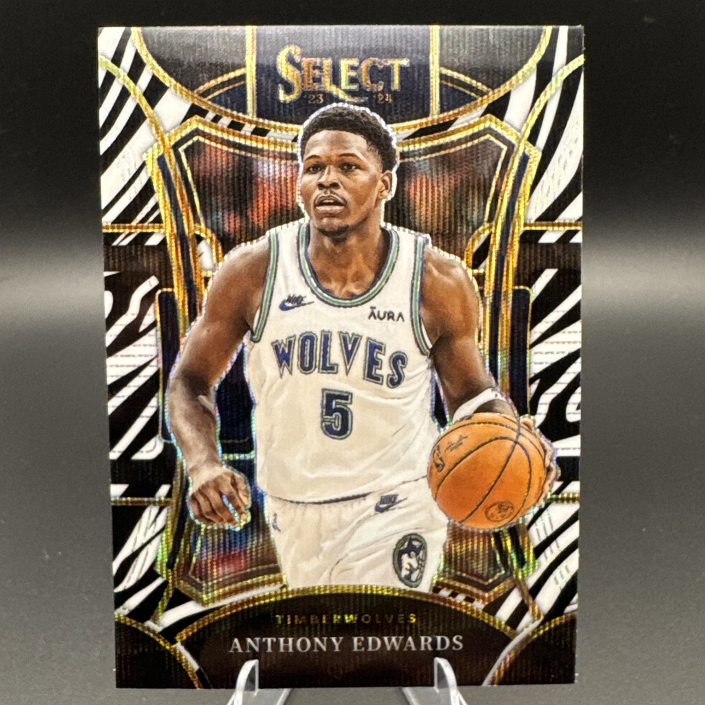 2023 Anthony Edwards Panini Select Zebra Mezzanine #364 SSP