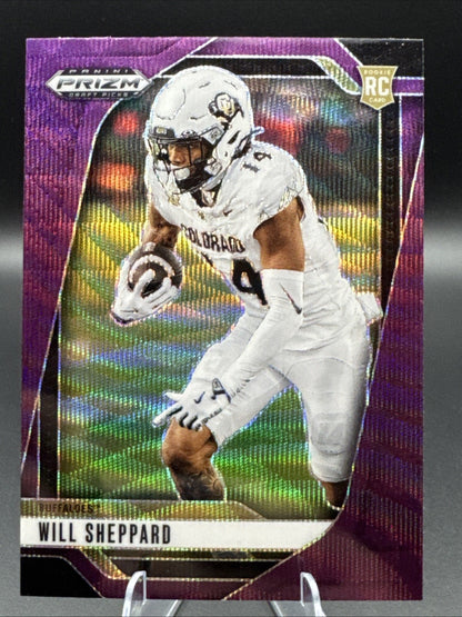 2025 Panini Prizm Draft Picks Will Sheppard Purple Prizm Colorado #23