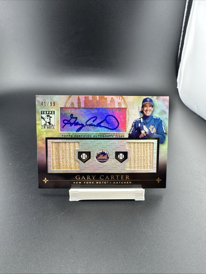2010 Topps Tribute Gary Carter Auto Dual Relics Bat #/99Mets