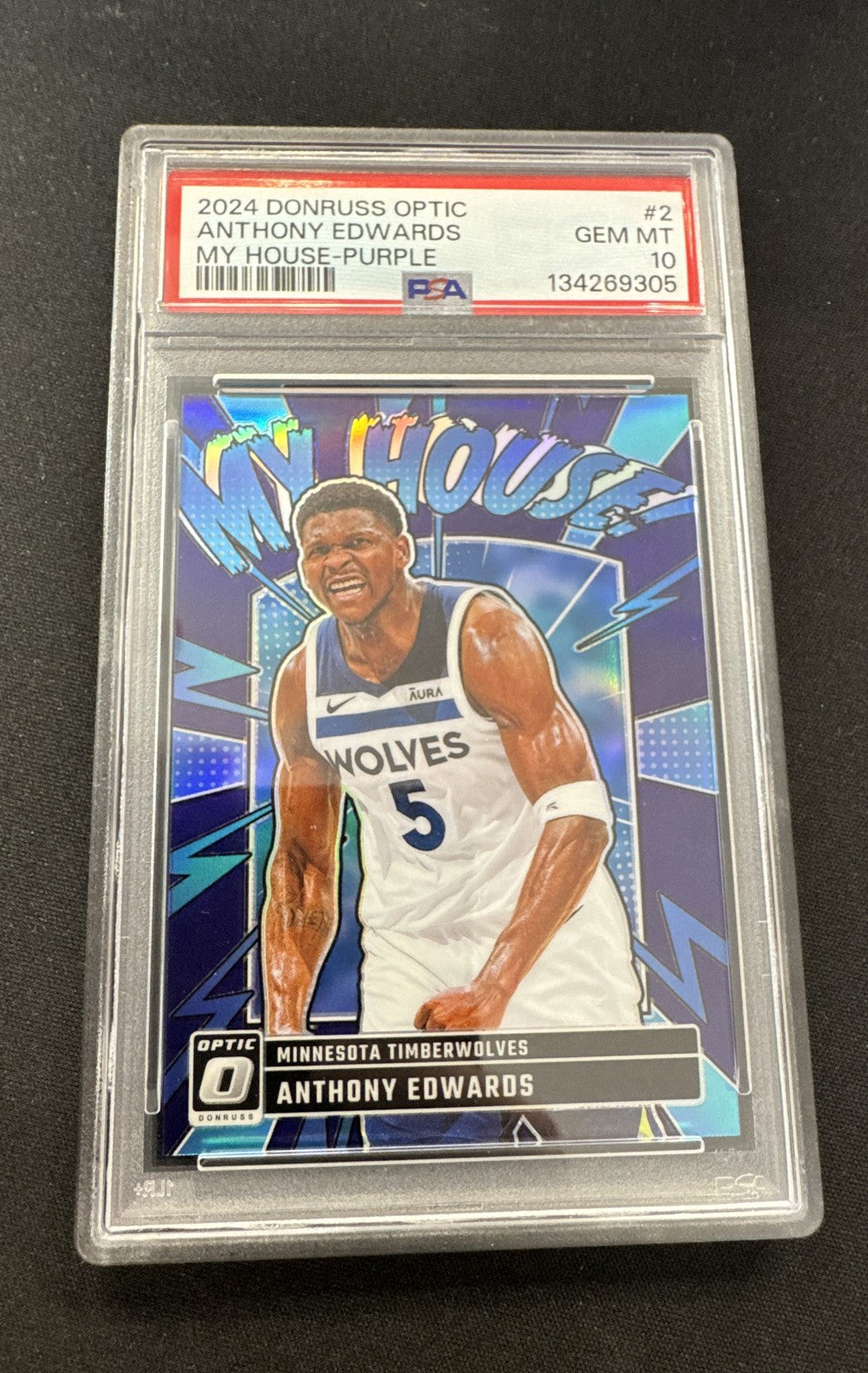 2024-25 Panini Donruss Optic - My House Anthony Edwards #2 Purple Prizm