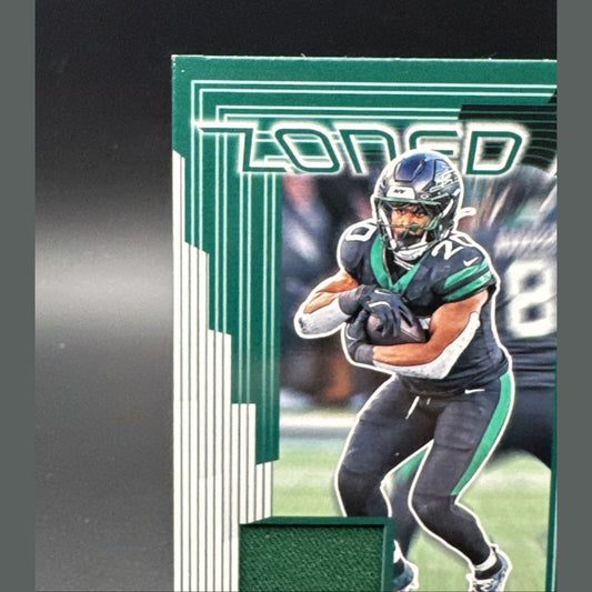 Breece Hall 2025 Panini Score Zoned In Patch #ZON-BHL New York Jets