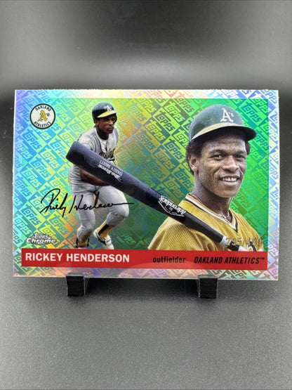 RICKEY HENDERSON 2025 Topps Chrome Platinum Anniversary Logo Refractor #320 /499