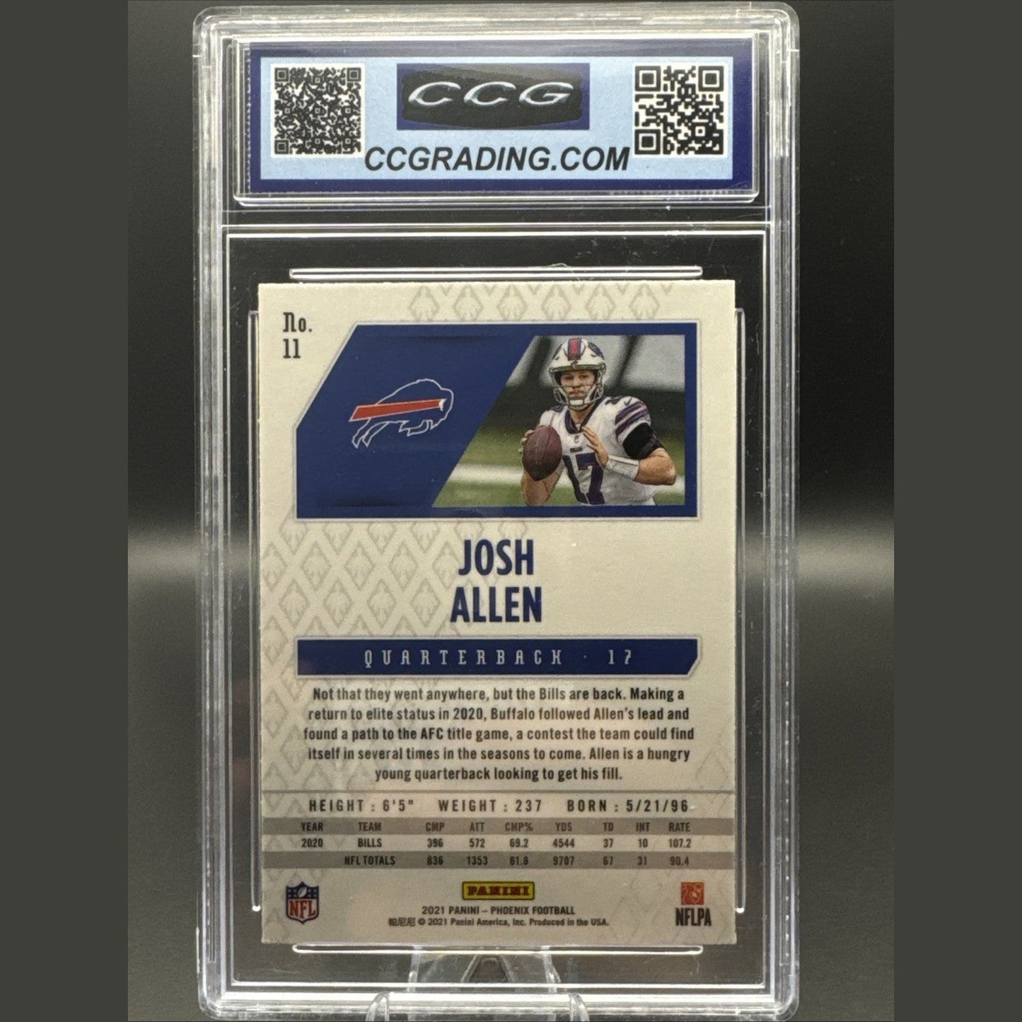 2021 Panini Phoenix #11 Josh Allen Fire Burst CCG G-MT 10