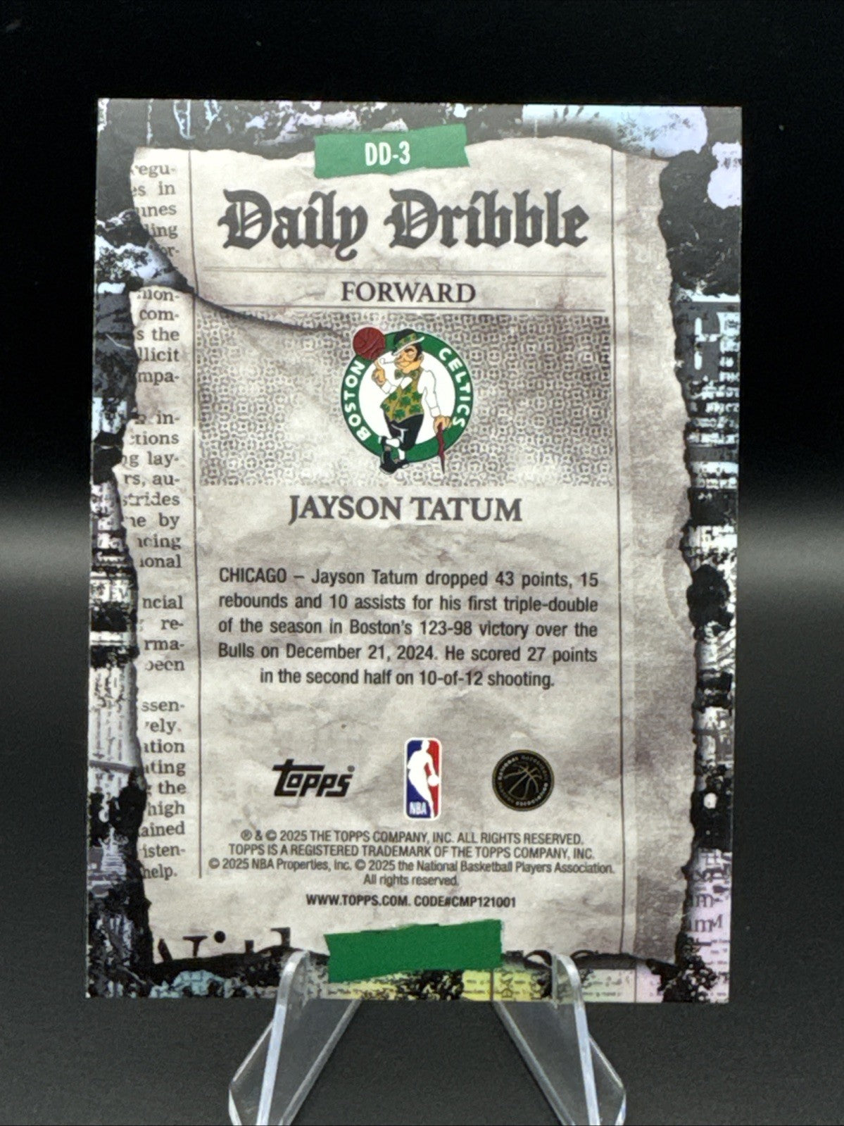 2025-26 Topps Basketball Jason Tatum Daily Dribble Boston Celtics