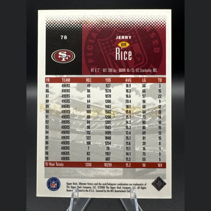 2000 Upper Deck Ultimate Victory Jerry Rice San Francisco 49ers  #78